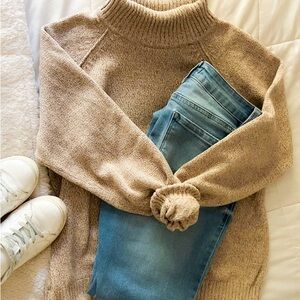 J. Crew Factory Tan Turtleneck Sweater